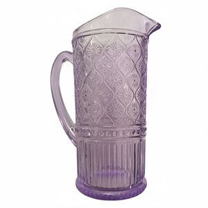 Godinger Clark Glass Beverage Pitcher Lavender Purple